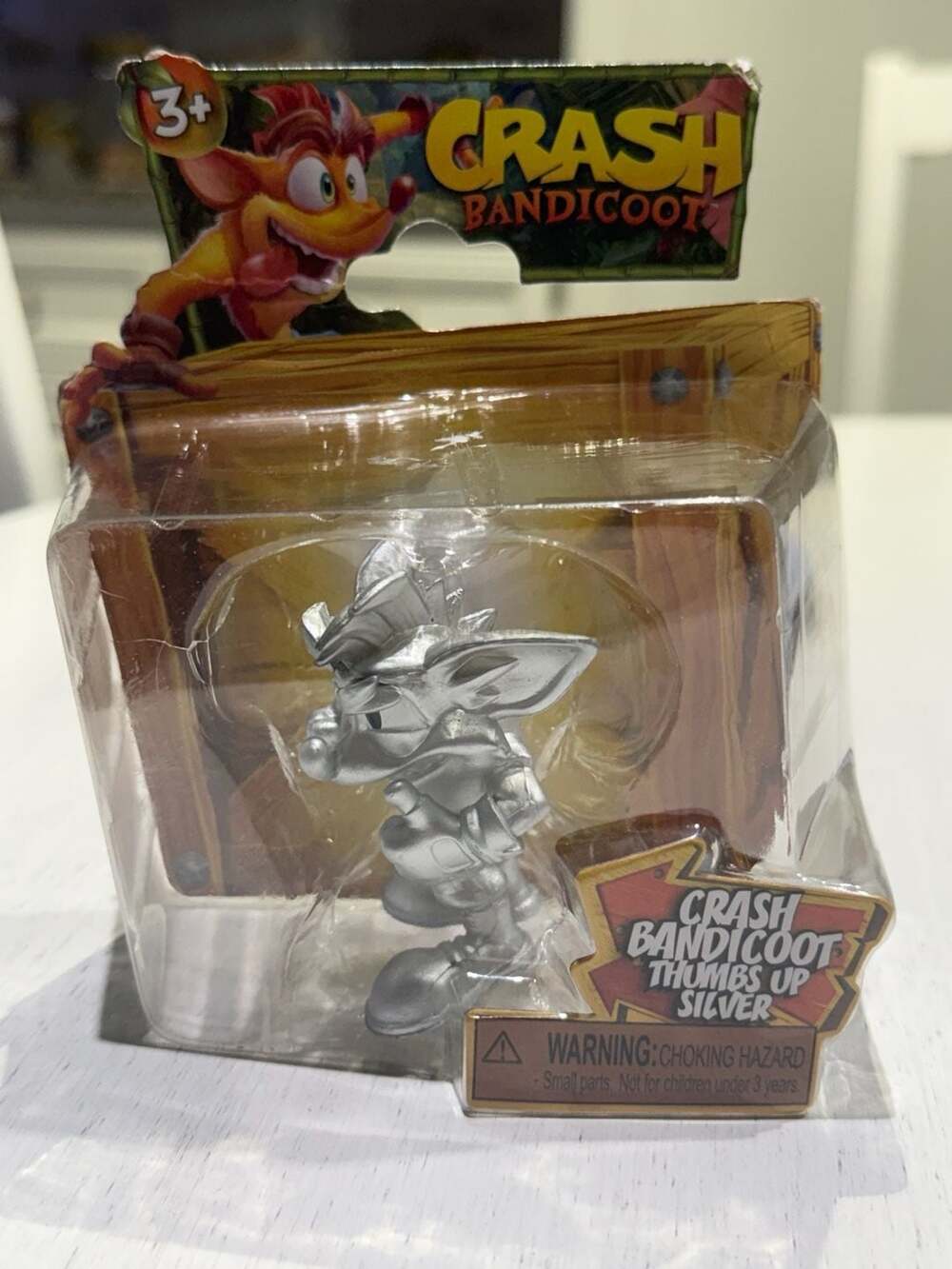 Jakks Pacific Crash Bandicoot Thumbs Up Silver Figure